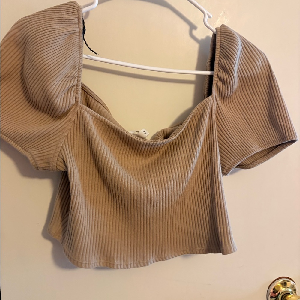 Ribbed Tan Women's Top